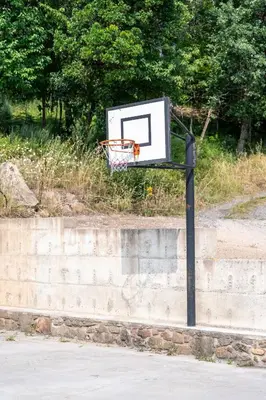 a basketball hoop on the side of a wall at Casa de turismo rural Sardom2 in Bembibre