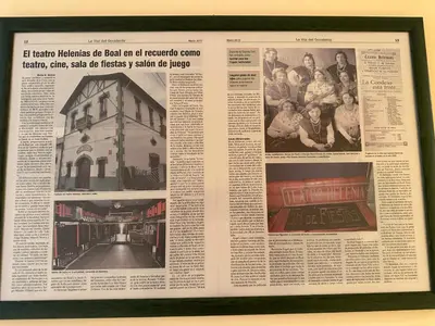 an article in a newspaper about a building at Apartamentos Helenias in Boal