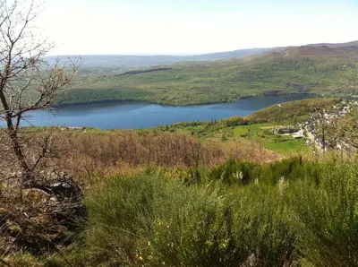 a view of a lake from a hill at El Relax de Sanabria in Trefacio